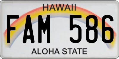 HI license plate FAM586