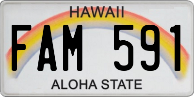 HI license plate FAM591