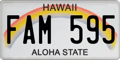 HI license plate FAM595