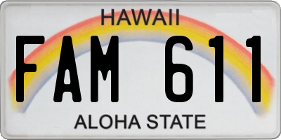 HI license plate FAM611