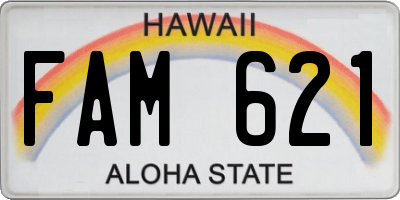 HI license plate FAM621