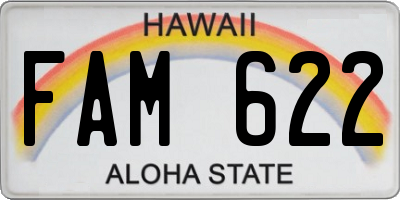 HI license plate FAM622