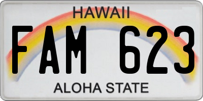 HI license plate FAM623