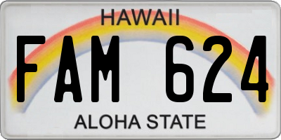 HI license plate FAM624