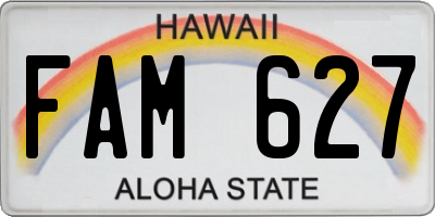HI license plate FAM627