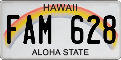 HI license plate FAM628
