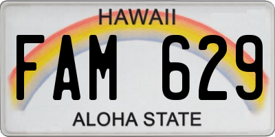 HI license plate FAM629