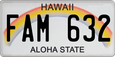HI license plate FAM632