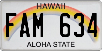HI license plate FAM634