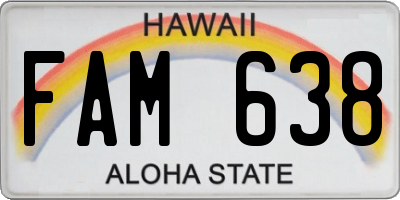 HI license plate FAM638