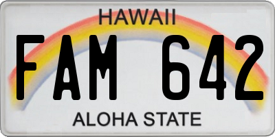 HI license plate FAM642