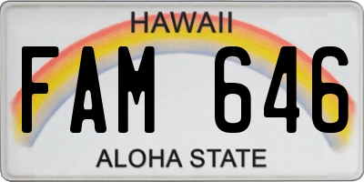 HI license plate FAM646