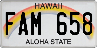 HI license plate FAM658