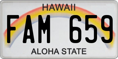 HI license plate FAM659