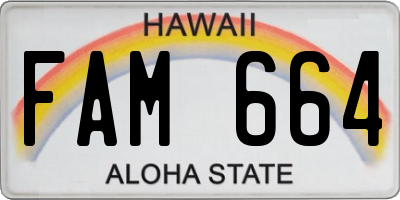 HI license plate FAM664
