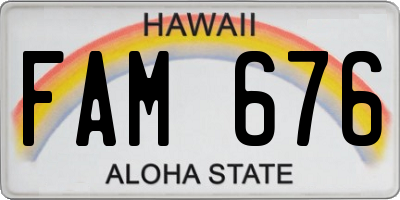 HI license plate FAM676