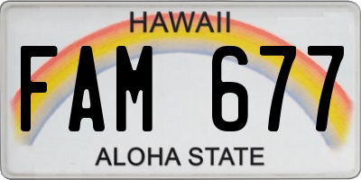 HI license plate FAM677
