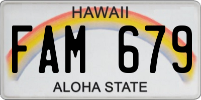 HI license plate FAM679