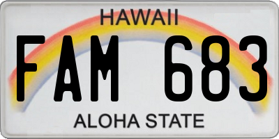 HI license plate FAM683