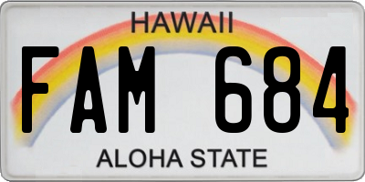HI license plate FAM684
