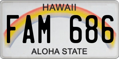 HI license plate FAM686