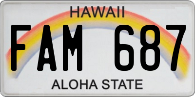 HI license plate FAM687