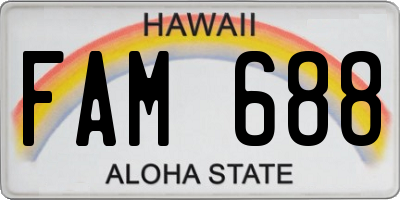 HI license plate FAM688