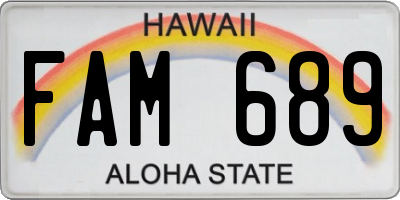 HI license plate FAM689