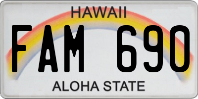 HI license plate FAM690