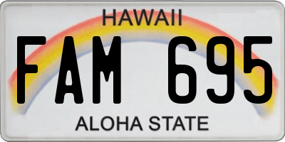 HI license plate FAM695