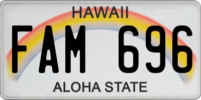 HI license plate FAM696