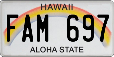 HI license plate FAM697