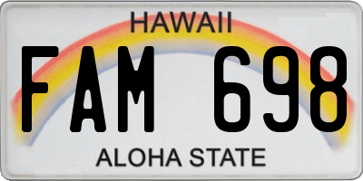HI license plate FAM698
