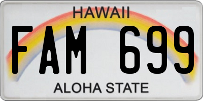HI license plate FAM699