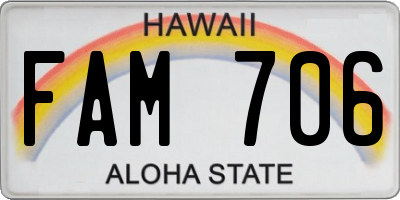 HI license plate FAM706