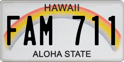 HI license plate FAM711