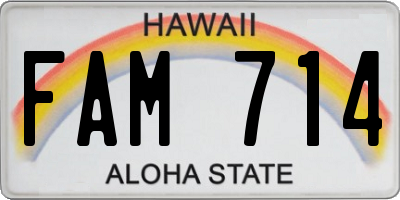 HI license plate FAM714