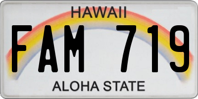 HI license plate FAM719