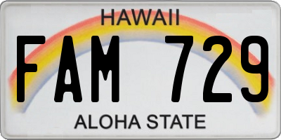 HI license plate FAM729