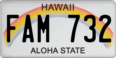 HI license plate FAM732