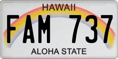 HI license plate FAM737