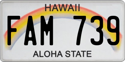 HI license plate FAM739
