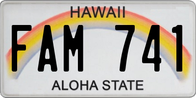 HI license plate FAM741
