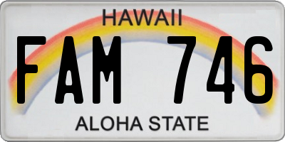 HI license plate FAM746