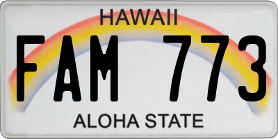 HI license plate FAM773