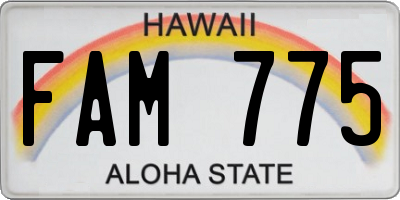 HI license plate FAM775