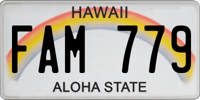 HI license plate FAM779