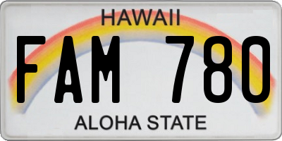 HI license plate FAM780