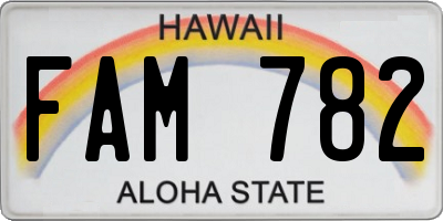 HI license plate FAM782
