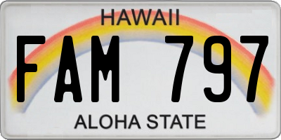 HI license plate FAM797